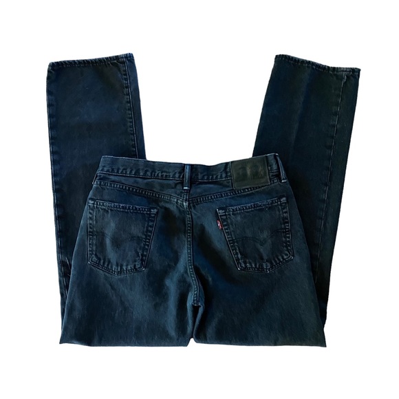 Men’s Levi’s 514 Straight Fit Black Distressed Jeans Size 33 x 32 - Picture 3 of 12